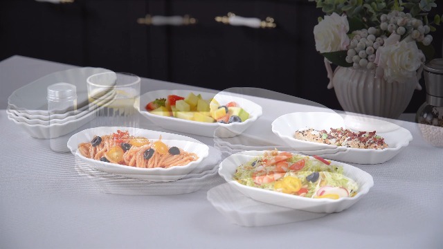 MALACASA, Series Regular, 8 pcs. Set of French fries bowls, cream and