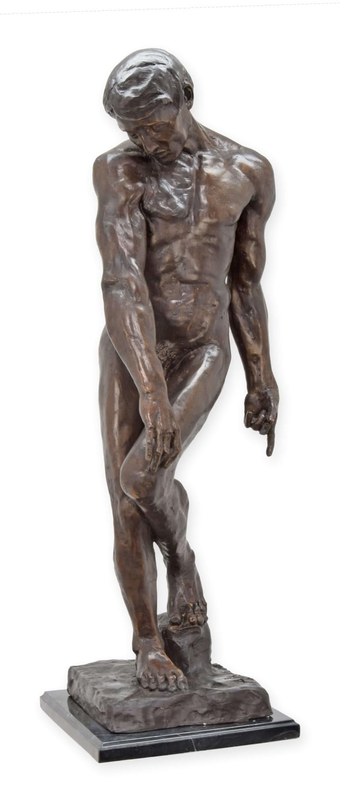 aubaho Bronze Sculpture Adam after Rodin Replica Retro Design Decoration