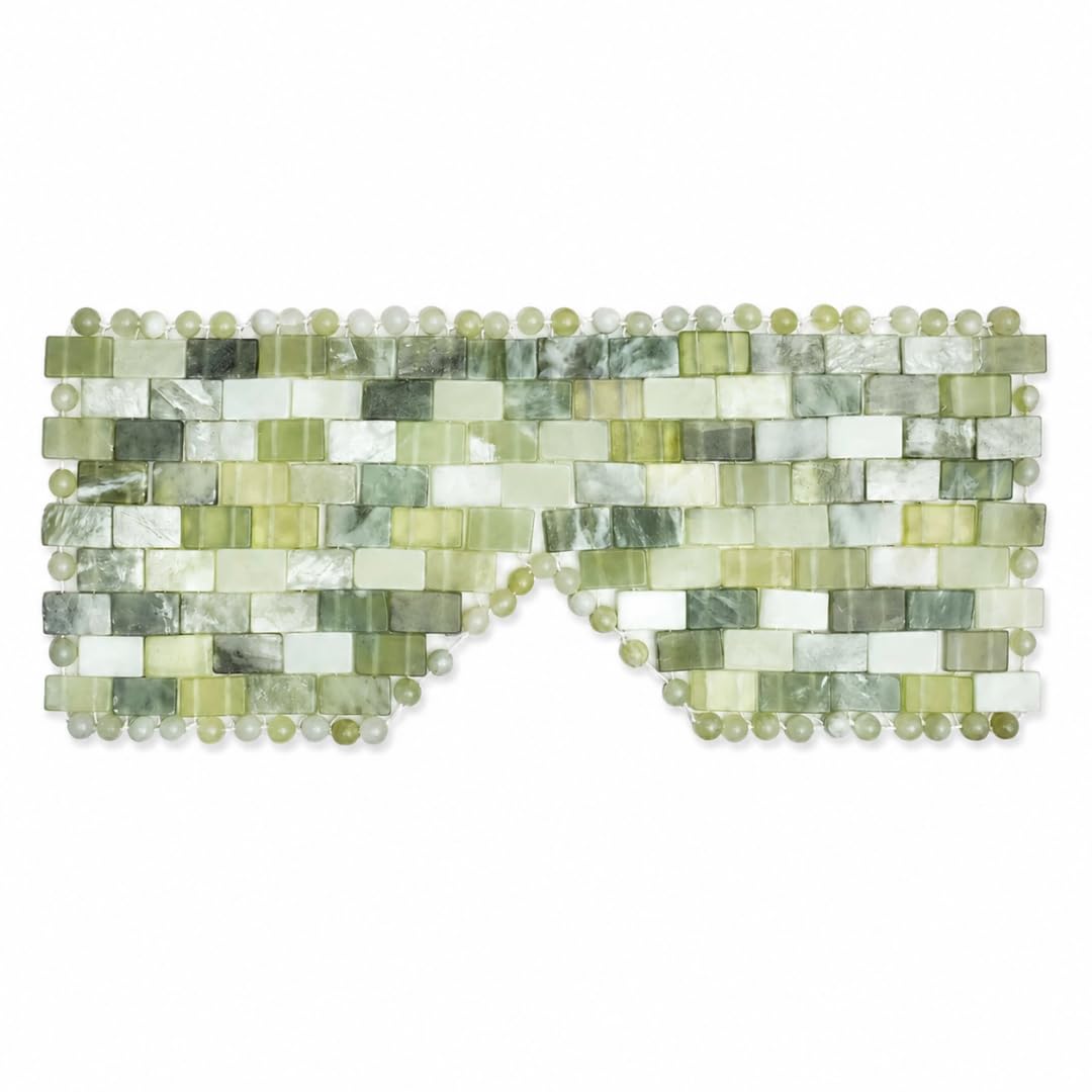 CRYSTALLOVE Jade Gesichts- und Körpermaske – Kühlende Augenmaske gegen Schwellungen & Augenringe – Anti-Aging Beauty Tool für strahlende Haut & Entspannung – Für Damen & Herren