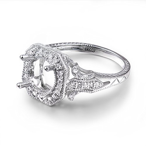 Women's 6.5mm 7mm 8mm Round 14K White Yellow Rose Gold Diamond Semi Mount Engagement Wedding Ring Set3