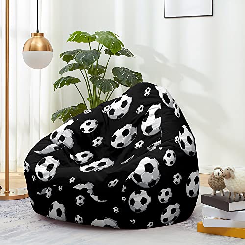 FANSU Pouf Poire sans Remplissage pour Enfant, Ado, Adulte - 3D Football Salon Chambre, Housse Sac...