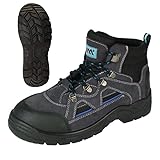 ARTMAS BTMAS B Sicherheitsschuhe Herren Damen SB E SR – Leder Arbeitsstiefel mit Stahlkappe, rutschfest, öl- und benzinbeständig, bequem, Größe 44
