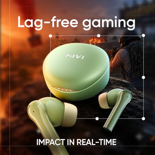 Image of Mivi DuoPods Thunder Earbuds, 60H Playtime, BT 5.3, AI ENC, TWS Buds