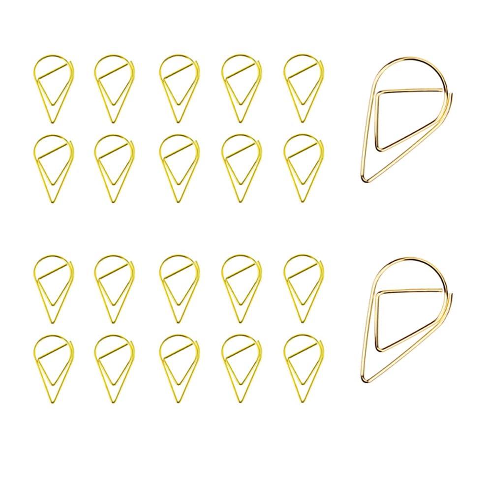 100 Graffette Segnalibro A Forma Di Goccia - In Metallo Dorato, Per Libri, Appunti, Foto - Foto 10