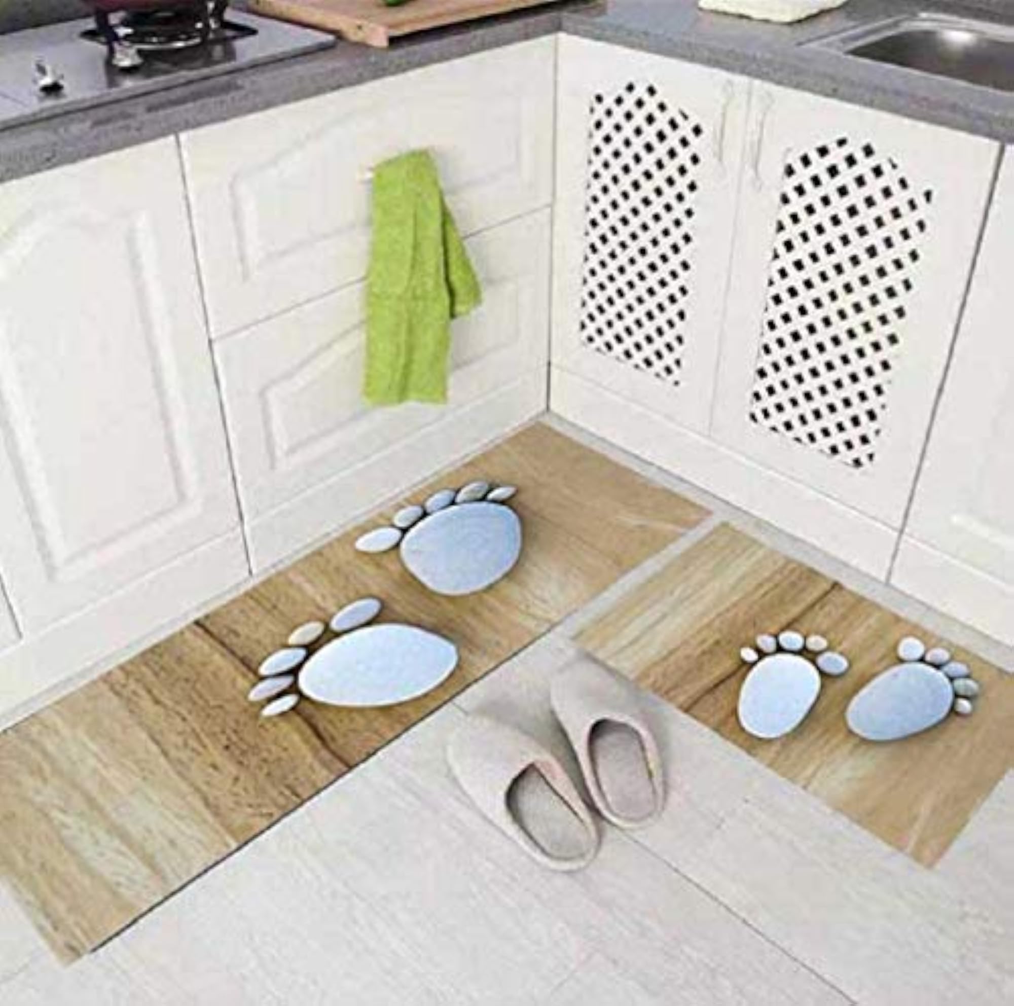 Luxury Kitchen Rectangular Floor Mat, Anti Skid Design