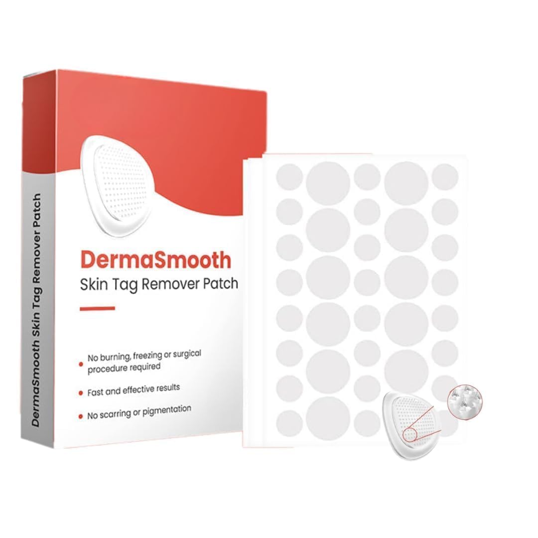 DermaSmooth Skin Tag Remover Patch, 72 Patches, Non-Invasive Overnight Treatment, Painless