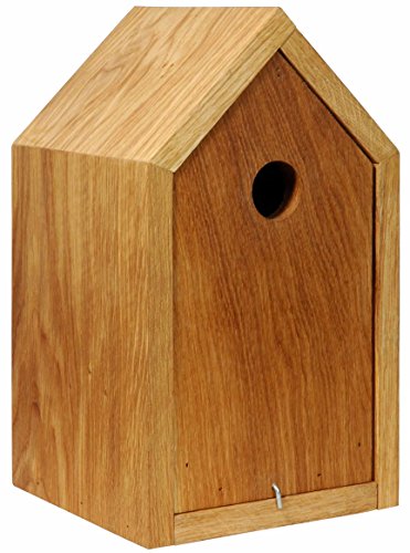 Luxus-Vogelhaus 46760e Designer Nistkasten für Vögel, aus Holz (Eiche, Massivholz), für Garten, Balkon, mit Spitzdach… – Bild 3