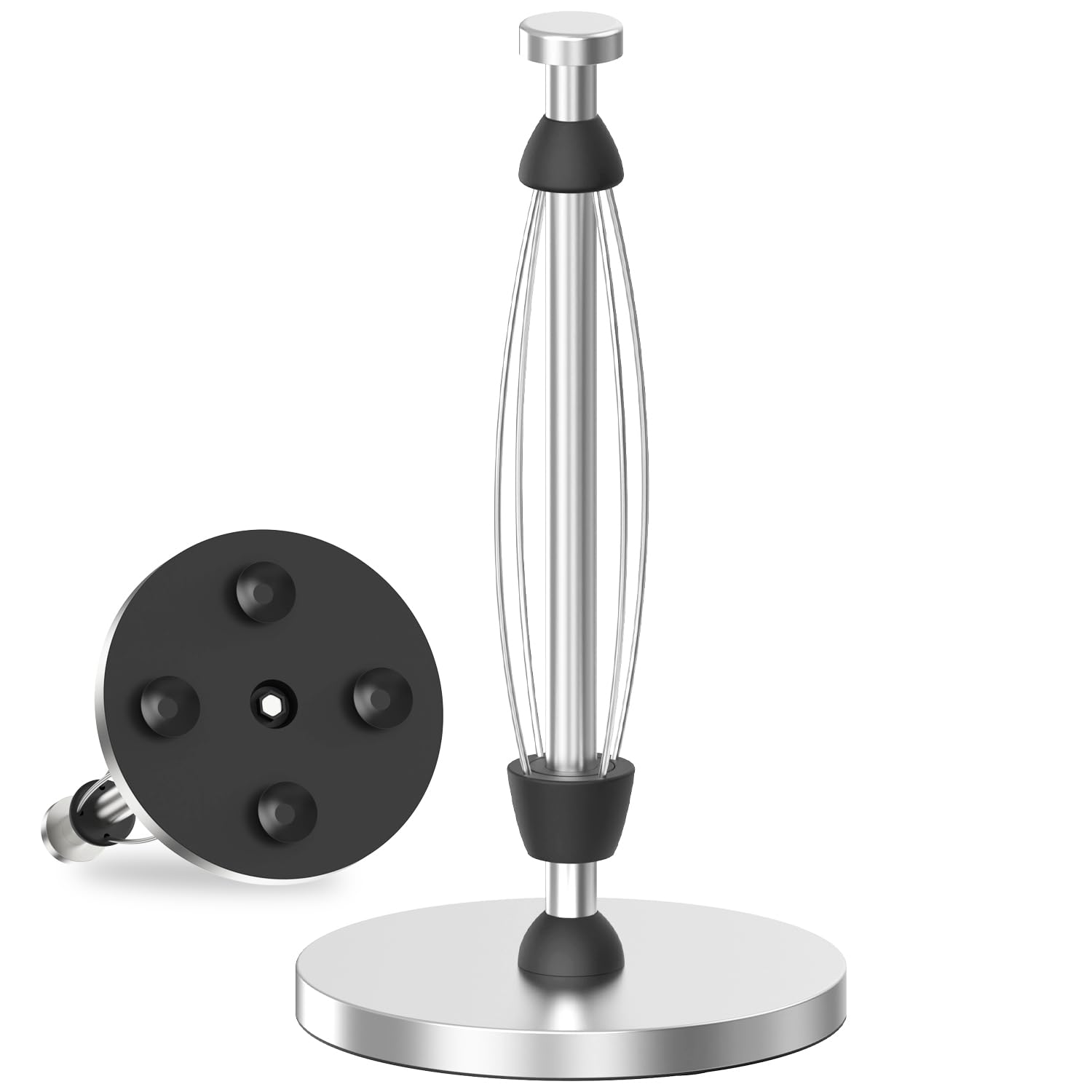 VEHHE Paper Towel Holder, One-Handed Tear Paper Towel Holder Countertop, Kitchen Paper Towel Holder with Suction Cups, Sta...