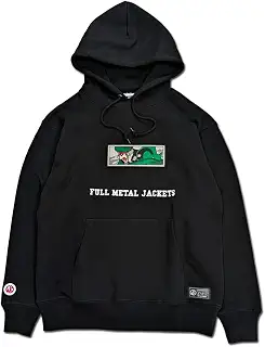 ［KINNIKUMAN TOHOKU］フルメタルジャケッツ EMBROIDERED HOODIE （ブラック）プルオーバーパーカー キン肉マン