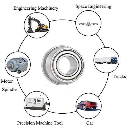 F694ZZ Miniature Flanged Bearings ID:4mm OD: 11mm Width: 4mm Double Sided Metal Shield Radial Ball Bearing