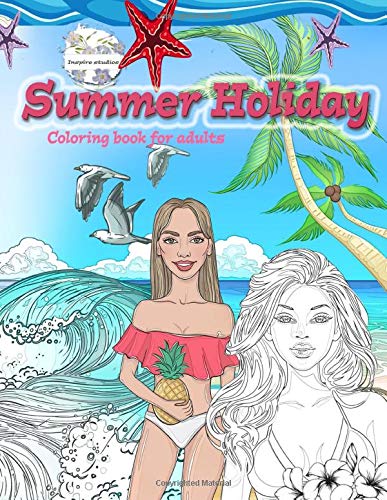 Summer holiday coloring book for adults: Beach coloring books for adults