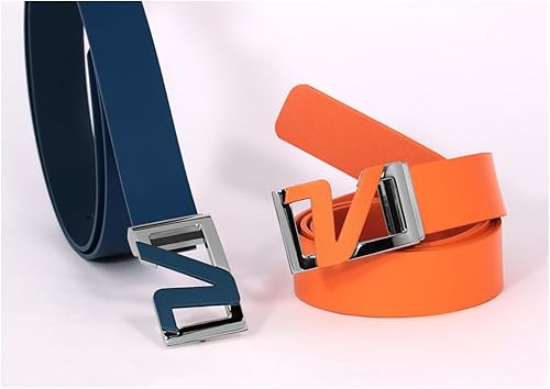 Miniatura 3 de AMBA7 Volvik Victory - Cinturón de cuero de golf, 100% auténtico, correa de cuero sólido italiano, tamaño libre hasta 42 pulgadas, blanco, negro,