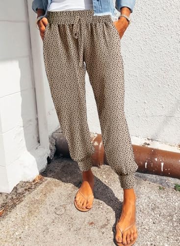 Dokotoo Womens 2025 Soft Casual Drawstring Tie Elastic Waist Loose Jogger Pants with Pockets2