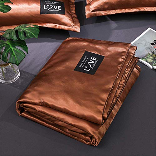 ZIJINJIAJU,夏用洗える肌布団,吸湿性&通気性に優れ 柔らかな肌触り,冷感&パイル掛け布団,変形することなく洗濯機で洗えます (イエローブラウン, 200cm*230cm)