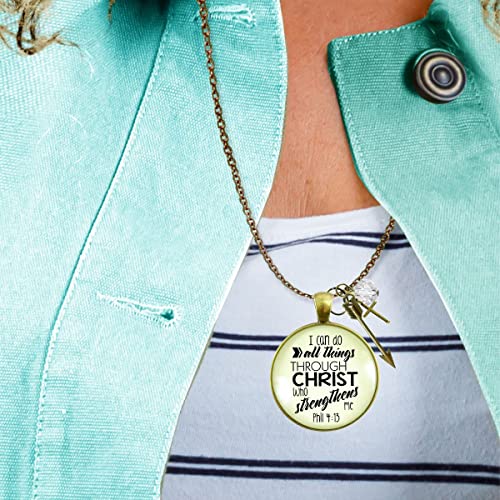 Gutsy Goodness I Can Do All Things Through Christ Necklace Boho Style Bronze Jewelry For Women thumb #6