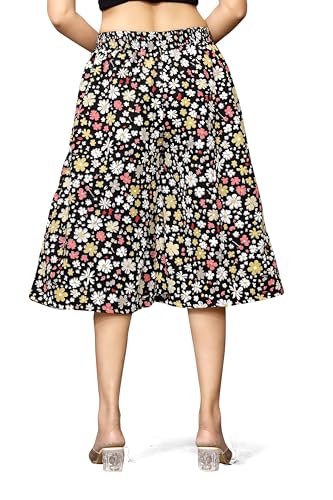 Image of Viscose Rayon Flared Printed Plazzo Palazzo Pants, Loose /Relaxed Fit Regular, Office Wear, Casual Wear Comfortable, Trouser Pants for Girls & Women Black Kerri Design (S to 3XL Size)