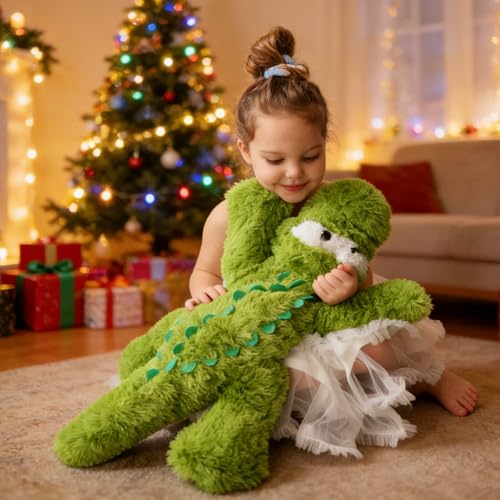 Image of Tezituor Alligator Stuffed Animal, 28 inch Large Stuffed Crocodile Plush Toy, Soft Alligator Plush Pillow for Boys Girls