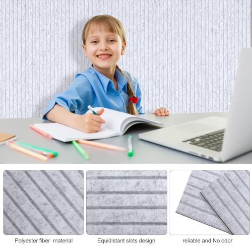 12 piezas de paneles acústicos grandes 47 x 24 pulgadas con adhesivo autoadhesivo para insonorización, absorción de sonido y reducción de ruido para estudio de grabación, cine en casa y oficina miniatura 3