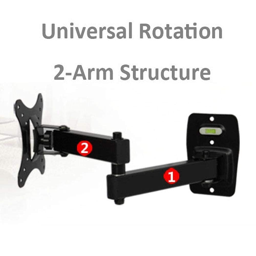 Genérico Soporte de Montaje para TV, Soporte de Pared de Acero Inoxidable para Televisores de 10 a 24 Pulgadas, Altura Inclinable Ajustable, Soporta hasta 15 KG, VESA máx. 100x100 mm