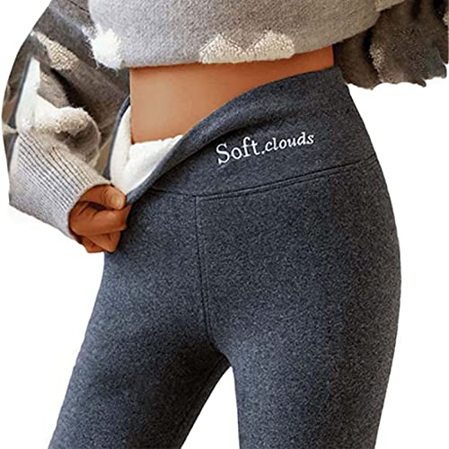 Yokbeer Warme, Elastische, Dünne Thermohose, Winterleggings, Superdicke Kaschmirleggings, Hohe Taille, Warme Thermohose (Color : Dark Gray, Size : L) Cover