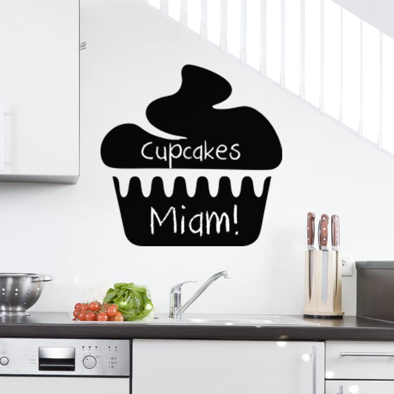 Tableau noir effaçable sticker ardoise géant cupcake contre les oublis
