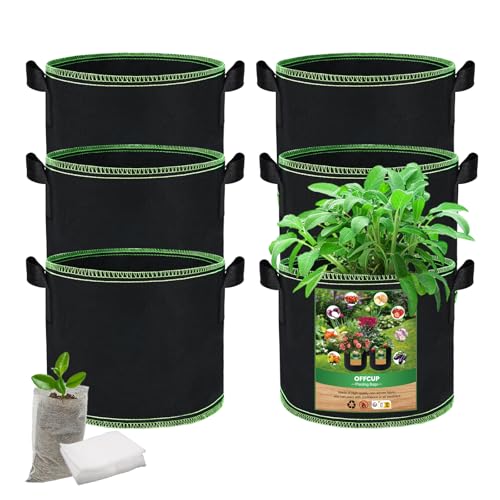 OFFCUP 6X 11L Pflanzsack Vliesstoff 100Taschen 3Gal Griffe – Ansicht 1