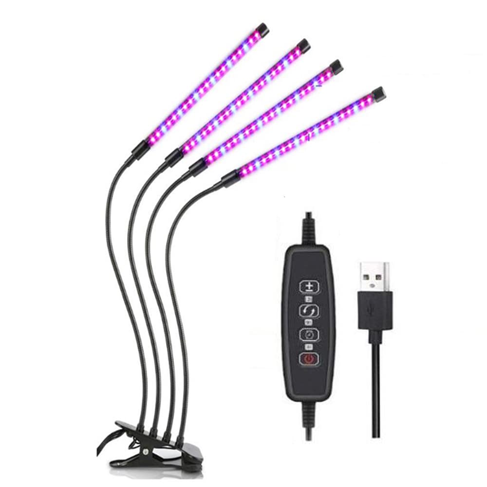 4 Tube Plant Lamp LED Plant Light 80 LEDs 4 Heads Grow Lamp Plant Light Grow Lamp for Plants Dimmable LED Grow Light for Indoor Plants Gardening Greenhouse