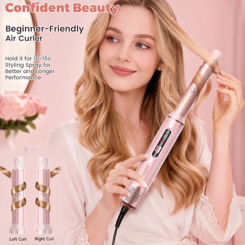 Image of 5 in 1 air Styler, Blow Dryer Brush Set with Auto-Wrap Curler | 1000W Hot Air Styler & LED Temperature Display, Negative-Ion Airflow and 5-in-1 Styling for Drying, Curling, Straightening.
