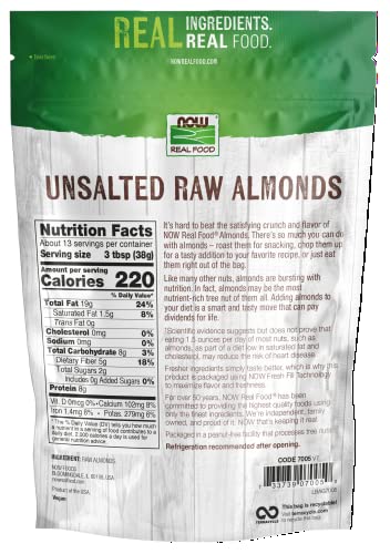 Now Foods, Almonds, Raw And Unsalted, Source Of Protein, Grown In The Usa, 16-Ounce (Packaging May Vary) (Pack Of 2) #TOP1