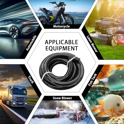 JoyTube 3/8 Inch(10mm) ID Fuel Line Hose Push Lock NBR Rubber Hose Line 300PSI for Automotive Engines Systems (20FT) - Thumbnail 6