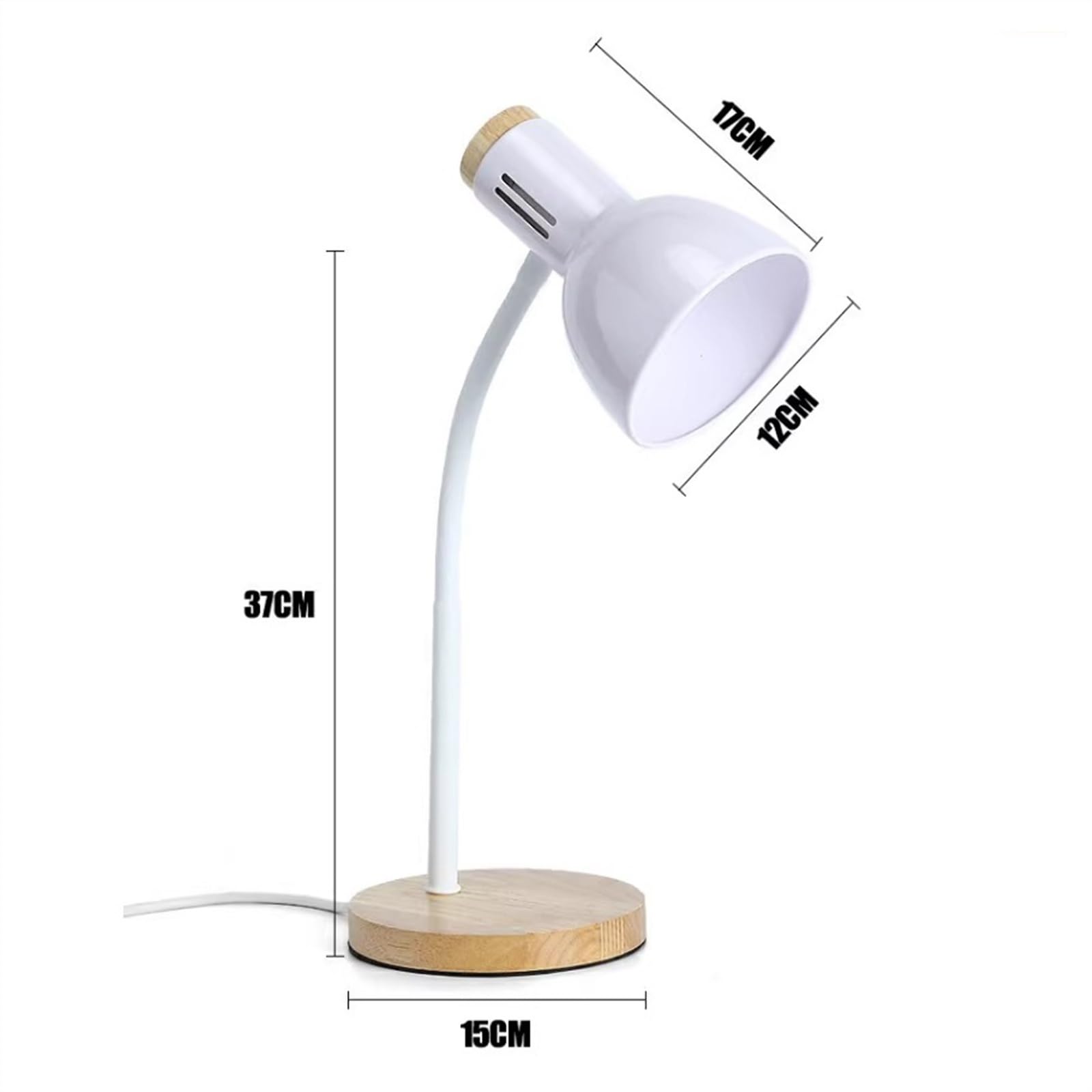 Lampe de bureau Lampe de bureau LED avec base en bois, lampe de bureau avec protection des yeux avec interrupteur à bouton, lampe de lecture à intensité variable avec 3 modes d'éclairage Lampe de bure