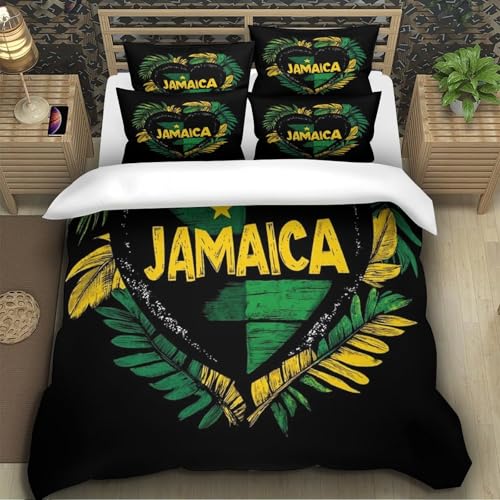 Parure de lit imprimé 3D Jamaïque en microfibre douce et résistante - 5