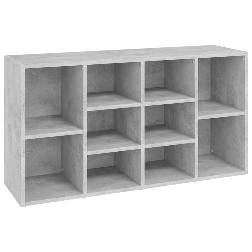 vidaXL Shoe Bench Modern Household Wardrobe Storage Organisation Shoe Shelf Rack Home Organiser Storage Space Cabinet Chipboard Concrete Grey