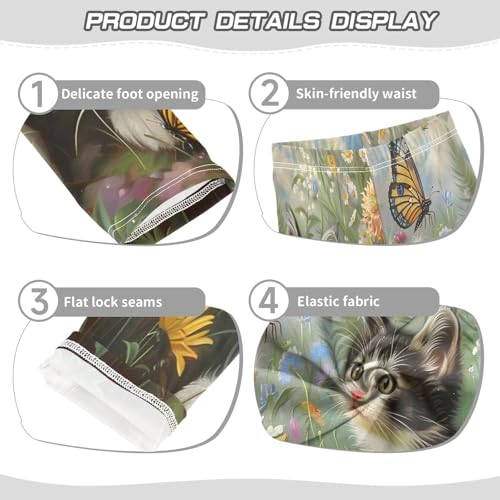 Toddler Girls Leggings Printed Yoga Pants Leggings Garden Cat Butterfly for Kids3