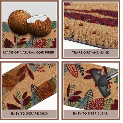 Image of HOKIPO Large 45x75cm Printed Coir Doormats for Entrance Main Door Mat, Multicolor (NEW-IN-479)