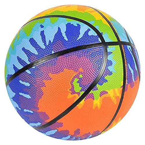 ArtCreativity Tie Dye Regulation Basketball for Kids, Bouncy Rubber Kick Ball for Backyard, Park, & Beach Outdoor Fun, Beautiful Rainbow Colors, Durable Outside Toys for Boys & Girls- Sold Deflated