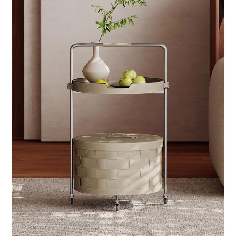 Mueble del Salón Moderno sofá con Ruedas pequeño, Mesa Auxiliar for Sala de Estar, Mesa de Centro de Cuero con Forma de Silla de Montar móvil Sencilla Mesas Auxiliares Salón