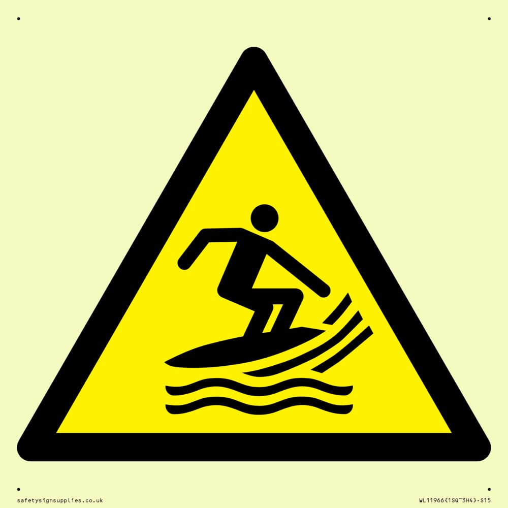 W046 Warning: Surf craft area Sign - 150x150mm - S15