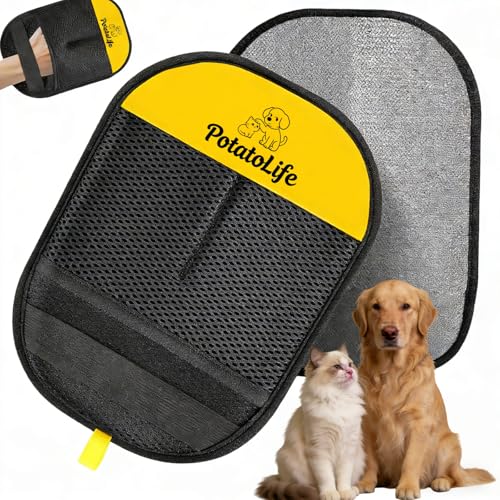 PotatoLife Pet Hair Removal Mitt, Upgraded Reusable