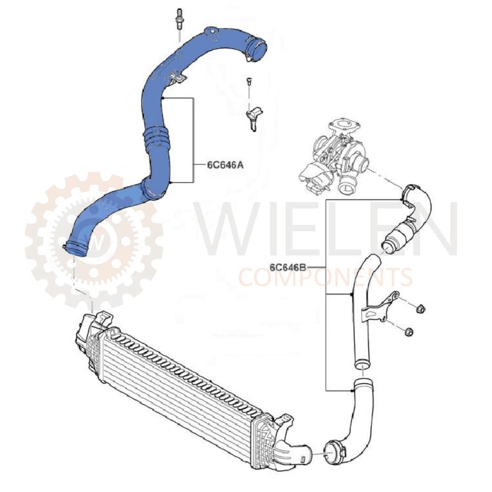 Wieln compatible con mango de intercolio de tubo turbo para Ford Galaxy Mondeo S-Max 1.8 TDCi 1521483
