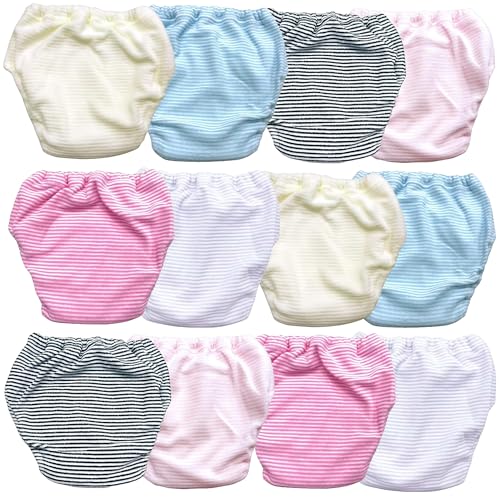 Image of 12 x Easy-dry Fluffy toilet training protector. Leak-free 3D pile style. Random colors. (48 (3-Layer)) Multicolor