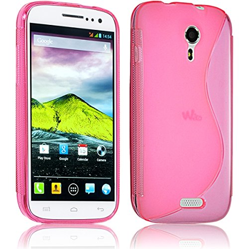 Seluxion - Housse Etui Coque S-Line Couleur Rose Translucide pour Wiko Cink Five + Film de Protection