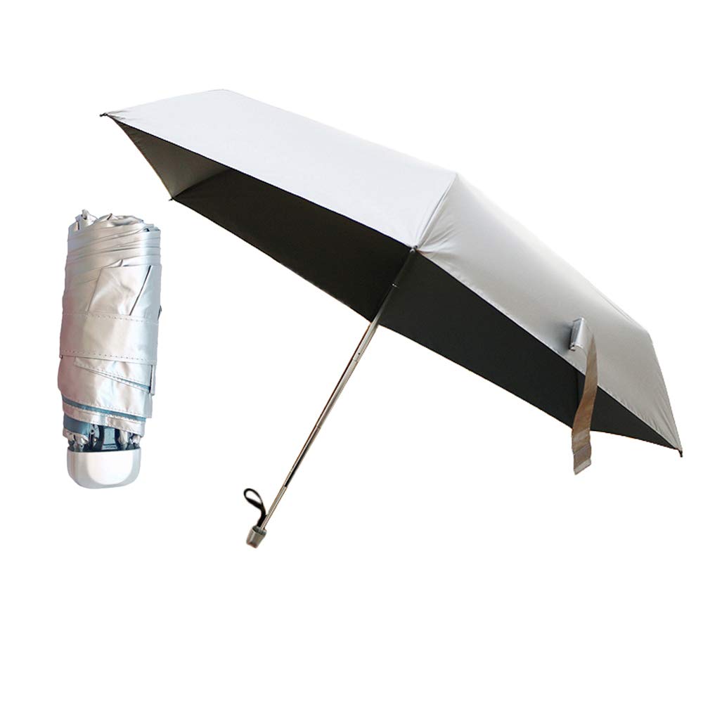 Mini parasol kieszonkowy dla kobiet, 210T nano-materiał, srebrna powłoka UPF 50+, elegancki kolor różowego złota, idealny podczas podróży służbowych
