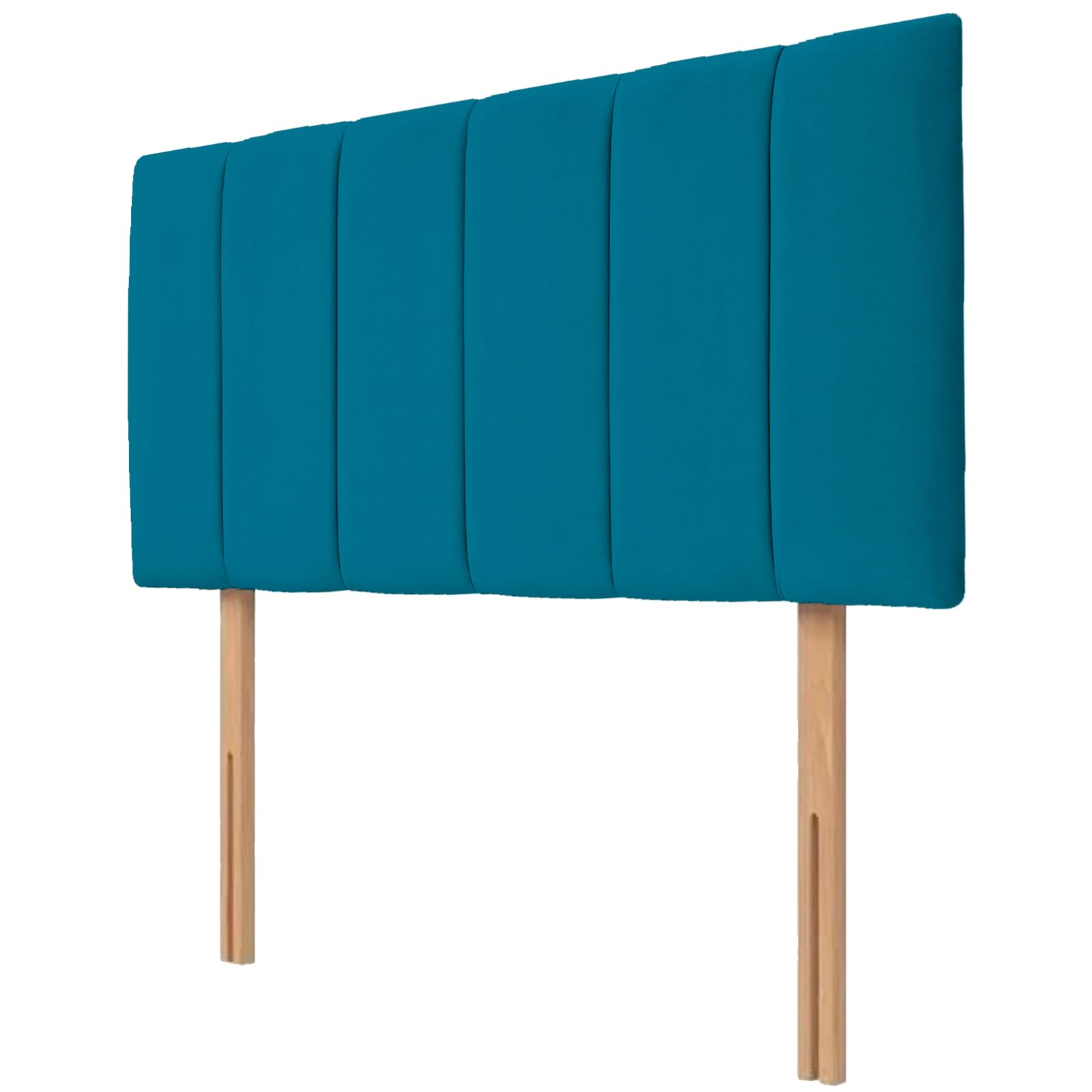 Kiswa collection Lined Bed Headboard | Plush Velvet Upholstered Headboard 20’’ Height | Extra Padded Lined with Wooden Struts for Divan Beds, Bedroom Furniture (Teal, 5ft King) — image 1