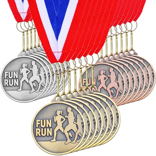 Remuuly 30/60 Pcs Fun Run Medals Bulk
