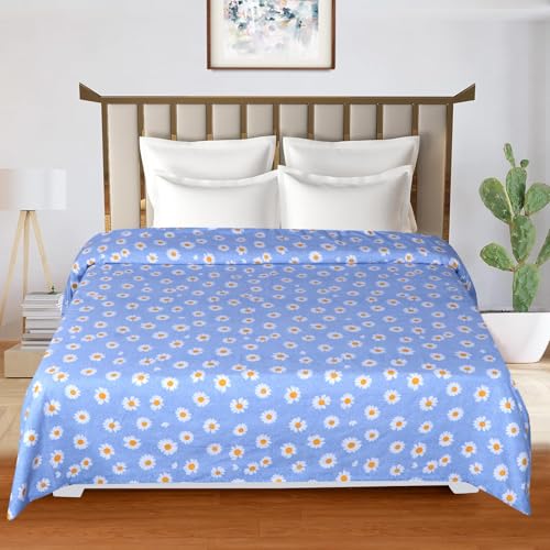 Image of la' amour Super Premium Quilt Cover Double Bed with Zipper Blanket Cover /rajai Cover /Comforter Cover /Duvet Cover King Size Soft Cotton Breathable Skin Friendly Stuff 90x100 Inches, Color- Sky Blue
