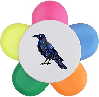 Azeeda 'Stained Glass Raven' Flower Shape Hig...