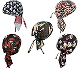 Buy Caps and Hats Doo Rag American Flag Cotton Caps One Size Mens Black