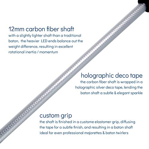 image for Flowtoys Lumina Twirl™ Baton v2 LED Light Up Twirling Baton - Silver