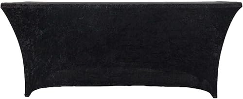 Miniatura 6 de Efavormart - Mantel rectangular de terciopelo triturado de 5.9 ft, color negro